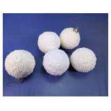White Glitter Ball Ornament Lot