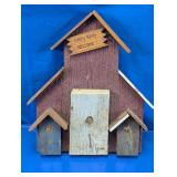 Rustic Wooden Birdhouse Wall Decor