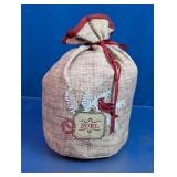 Noel Cardinal Burlap Drawstring Gift Bag