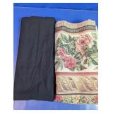 Floral and Black Window Curtain Panels
