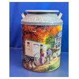 Houston Harvest Farm Scene Galvanized Tin