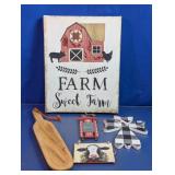 Farmhouse Decor Assortment With Wood Accents