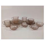 Vintage Pink Depression Glass Tea Set