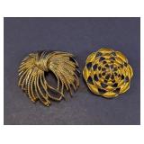 Vintage Gold-Tone Textured Brooch Pin