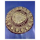 Gold Medallion Round Throw Pillow