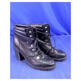 G by Guess Jollynn Black Lace-Up Heeled Boots