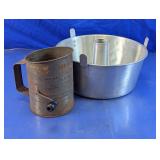 Vintage Bromwell Flour Sifter and Angel Food Pan