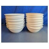 White Ceramic Beaded Rim Bowls