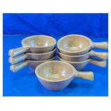 Stoneware Leaf Mark Small Handle Bowls