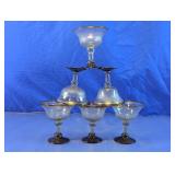 Amber Rimmed Hand Blown Champagne Coupes