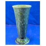 Green Drip Glaze Pedestal Ceramic Vase