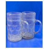 Embossed Glass Beer Stein Mug Set