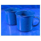Blue Speckled Enamel Camp Mug Set