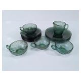 Vintage Green Depression Glass Tea Set