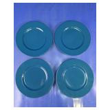 Turquoise Glass Salad Plates Set