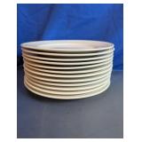 Set of White Beaded Rim Dinner Plates