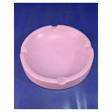 Vintage Pink Glass Round Ashtray