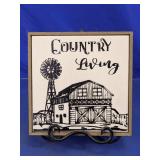 Country Living Wood Wall Art & Metal Easel Stand