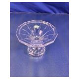 Vintage Clear Glass Pedestal Compote Candy Dish