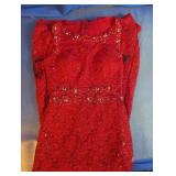 Red Lace Sequin Dress