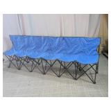 Blue 6-Seat Folding Collapsible Camping Bench