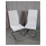 Modern White Cantilever Dining Chairs