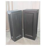 Black Wood Pedestal Columns Duo