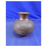 Etched Metal Decorative Vase