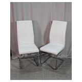 Modern White Faux Leather Dining Chairs