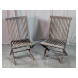 Wooden Slat Folding Patio Chairs