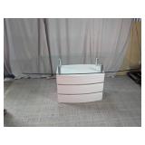 Modern White Gloss Glass Top Dining Table