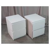 White Modern 2-Drawer Nightstands