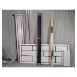 White Modern Grid Pattern Bed Frame Panels