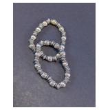 Silver Tone Beaded Stretch Bracelet Set