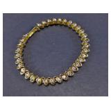 Gold Tone Rhinestone Tennis Bracelet