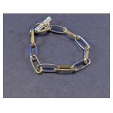 Rhinestone Paperclip Link Toggle Bracelet