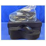 Coach Black Platform Wedge Thong Sandals