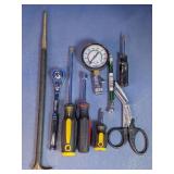 Assorted Hand Tools & Automotive Gauges Lot