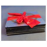 Square Wood Drink Coasters with Ribbon
