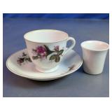 Floral Teacup & Porcelain Cup Set