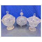 Cut Glass Covered Candy Dish Assortment