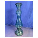 Turquoise Glass Pillar Candle Holder