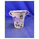 Ceramic Floral Decorative Vase with Handles