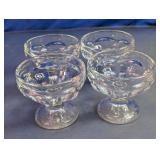 Vintage Clear Glass Footed Dessert Bowls