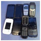 Assorted Vintage Cell Phones and Hotspot Lot