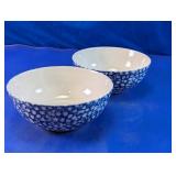 Gibson Housewares Blue Spongeware Bowls Pair
