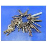 Assorted Metal Keys on Large Ring Lot