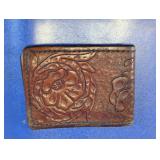 Hand-Tooled Floral Leather Bifold Wallet