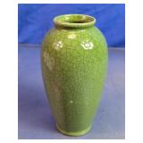 Vtg. Artmark Green Crackle Glaze Ceramic Vase