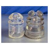 Vintage Pyrex Clear Glass Insulators Duo